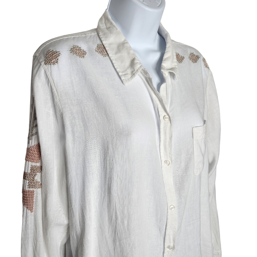 Rails Charli Embroidered Linen Blend Button Up Sh… - image 6